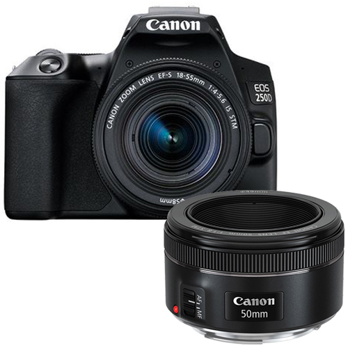 Canon EOS 250D Nero + 18-55mm F4.0-5.6 IS STM + 50mm F1.8 STM