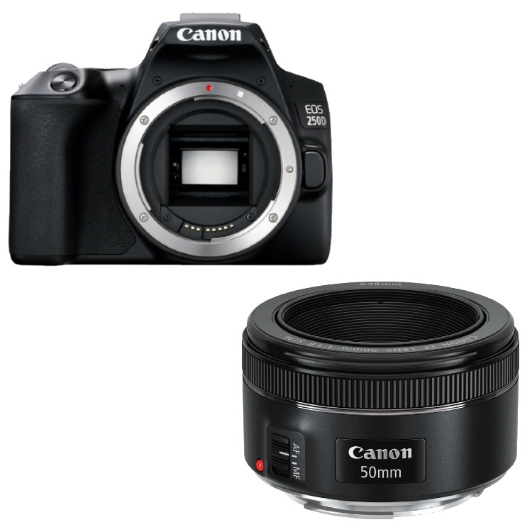 Canon EOS 250D nera + 50 mm F/1
