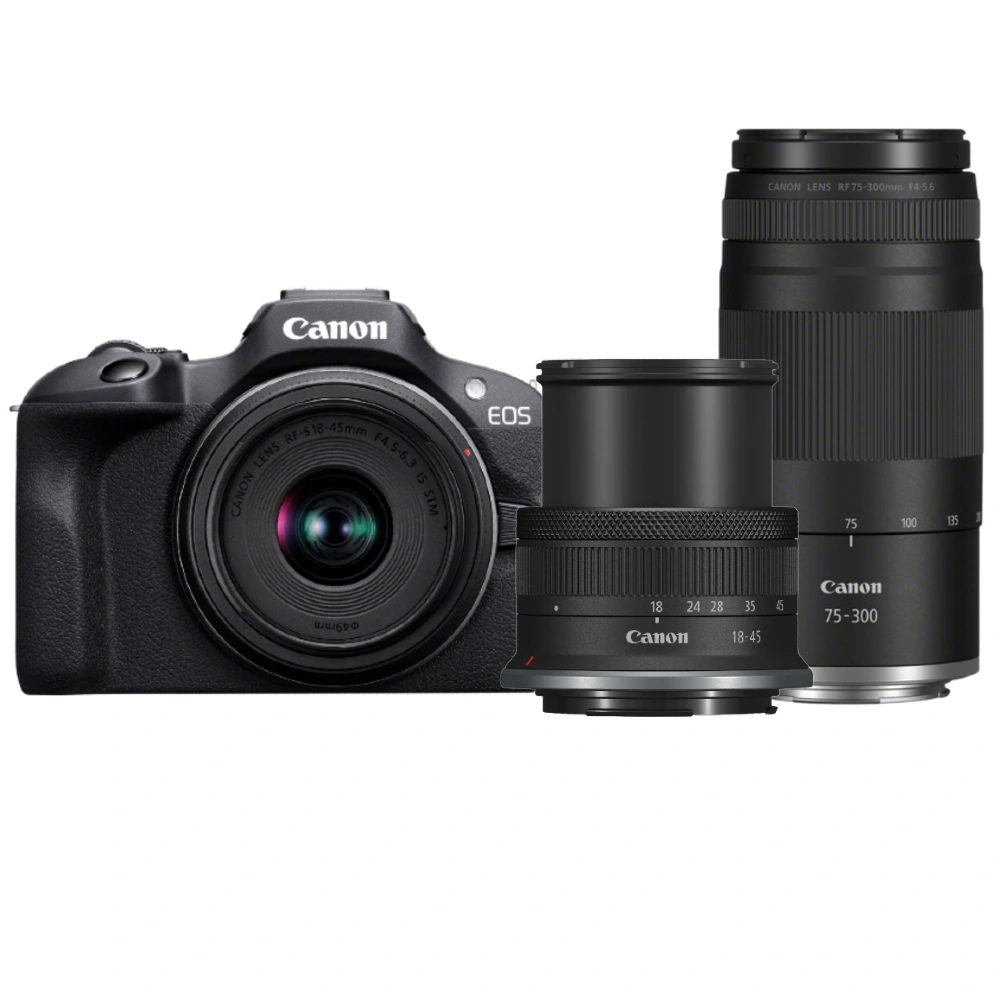 Canon EOS R100 + RF-S 18-45mm IS STM + RF 75-300mm f/4-5.6