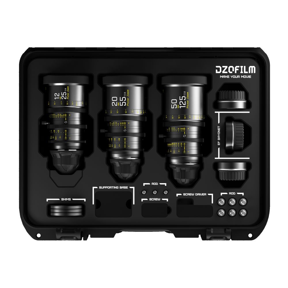 DZOFilm Pictor Zoom 3 kit di obiettivi con custodia 12-25/20-55/50-125 T2.8 (nero)