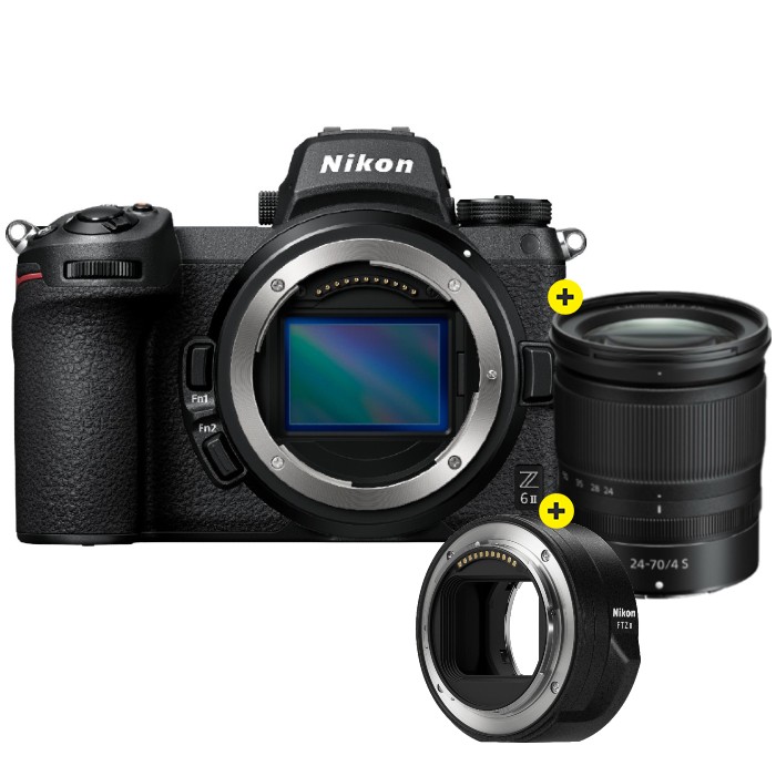 Nikon Z6 II + NIKKOR Z 24-70 mm F/4.0 S + adattatore FTZ II